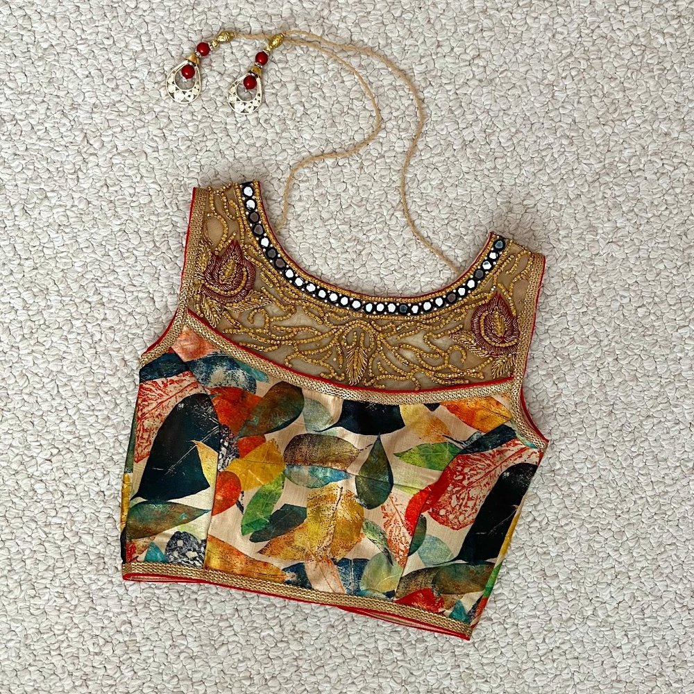 NEW: Colorful Indian Blouse / Crop Top with 34A/B padding
